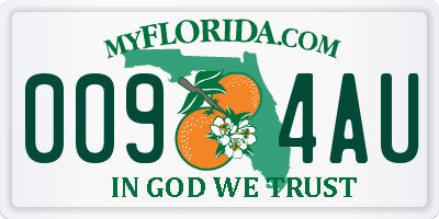 FL license plate 0094AU