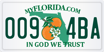 FL license plate 0094BA