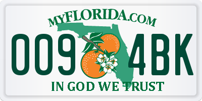 FL license plate 0094BK