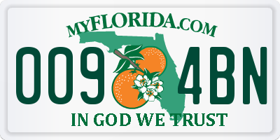 FL license plate 0094BN
