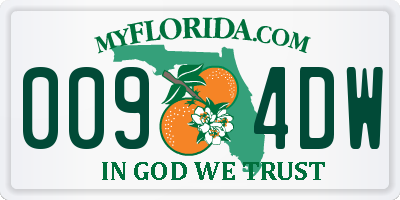 FL license plate 0094DW