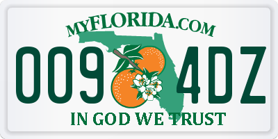 FL license plate 0094DZ