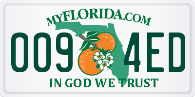 FL license plate 0094ED