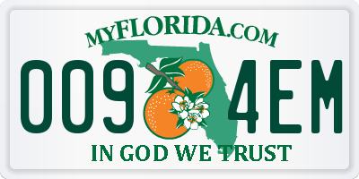 FL license plate 0094EM