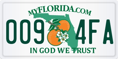 FL license plate 0094FA