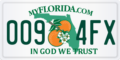 FL license plate 0094FX