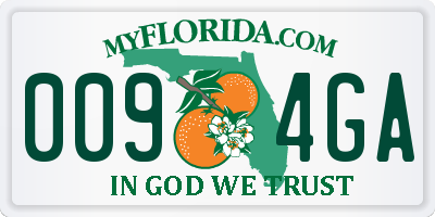 FL license plate 0094GA