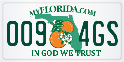 FL license plate 0094GS