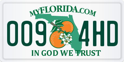 FL license plate 0094HD