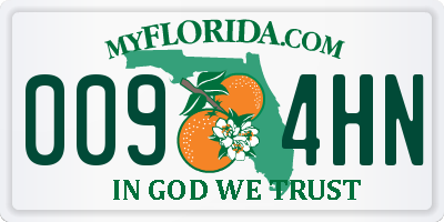FL license plate 0094HN