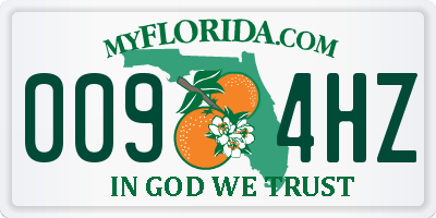 FL license plate 0094HZ