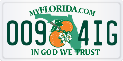 FL license plate 0094IG