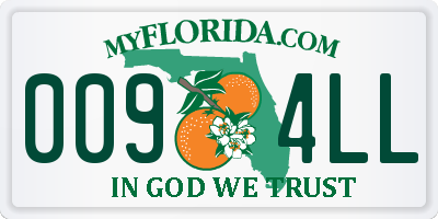 FL license plate 0094LL