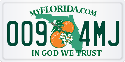 FL license plate 0094MJ