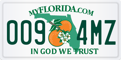 FL license plate 0094MZ