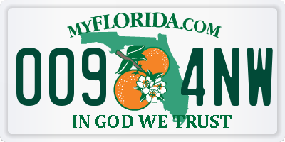 FL license plate 0094NW