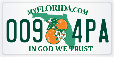 FL license plate 0094PA
