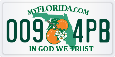 FL license plate 0094PB