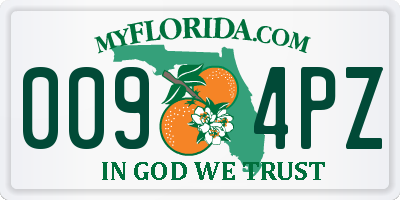 FL license plate 0094PZ