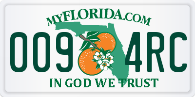 FL license plate 0094RC