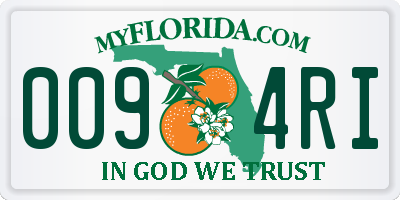 FL license plate 0094RI
