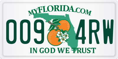 FL license plate 0094RW