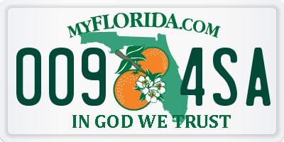 FL license plate 0094SA
