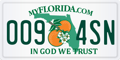 FL license plate 0094SN