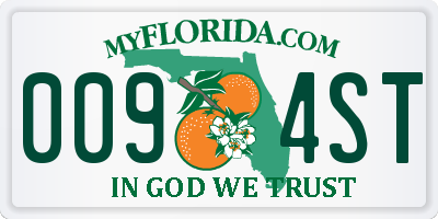 FL license plate 0094ST