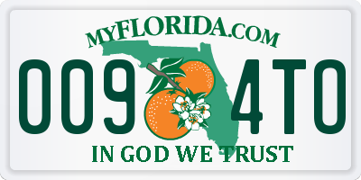 FL license plate 0094TO