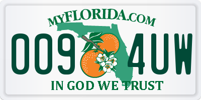 FL license plate 0094UW