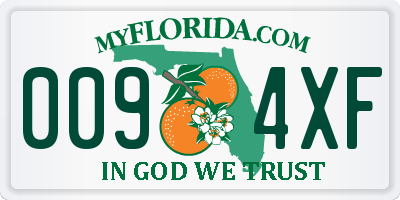 FL license plate 0094XF