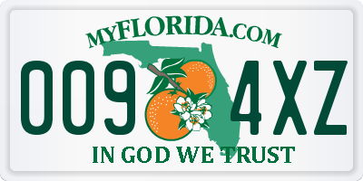 FL license plate 0094XZ