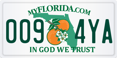 FL license plate 0094YA
