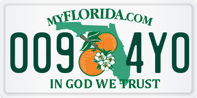 FL license plate 0094YO