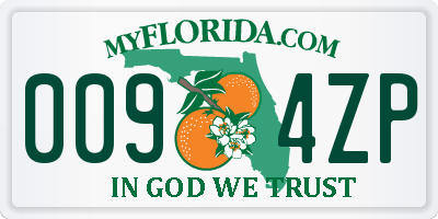 FL license plate 0094ZP
