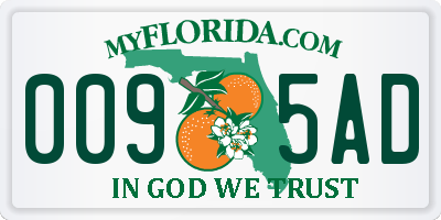 FL license plate 0095AD
