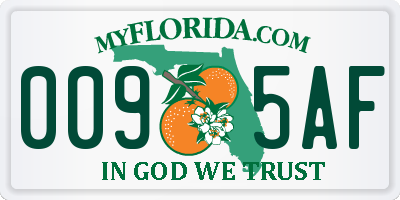 FL license plate 0095AF