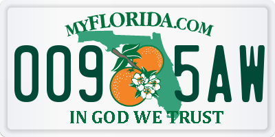 FL license plate 0095AW