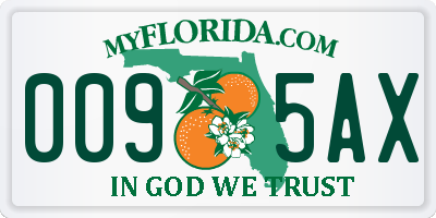 FL license plate 0095AX