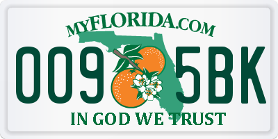 FL license plate 0095BK