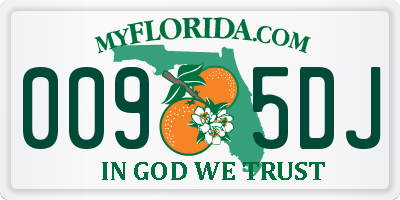 FL license plate 0095DJ