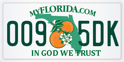 FL license plate 0095DK