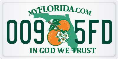 FL license plate 0095FD