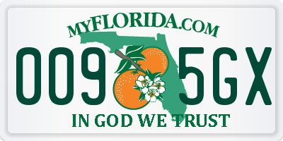 FL license plate 0095GX