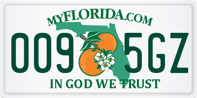 FL license plate 0095GZ