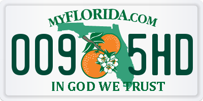 FL license plate 0095HD