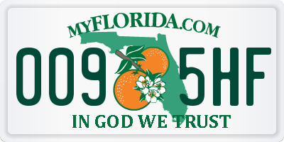 FL license plate 0095HF
