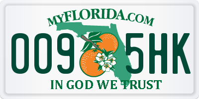 FL license plate 0095HK