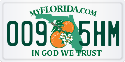 FL license plate 0095HM